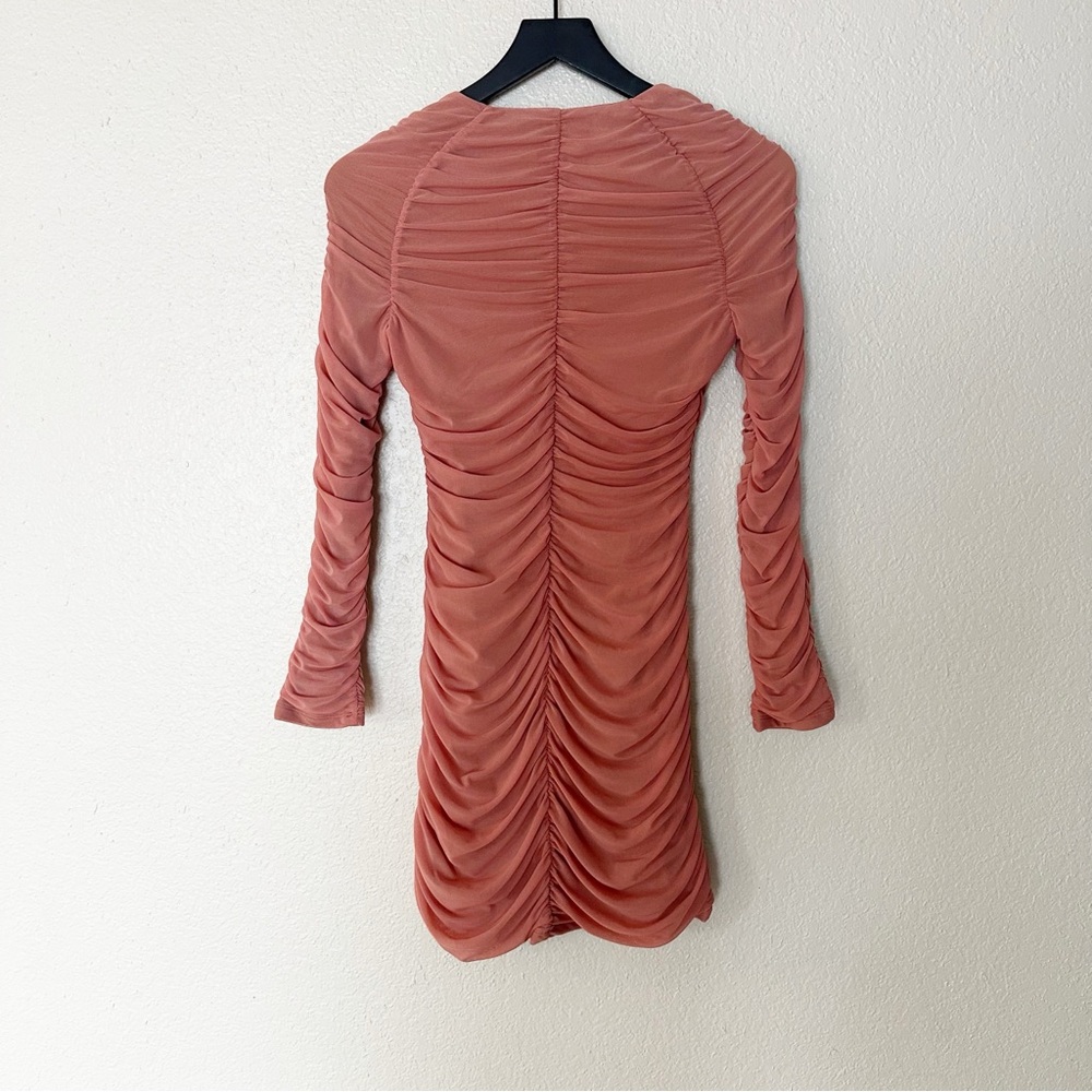 Michael Costello X Revolve Franky Mini Dress Mauve Pink Ruched Size L‎ - Picture 6 of 8